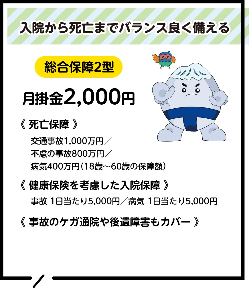 入院から死亡までバランス良く備える